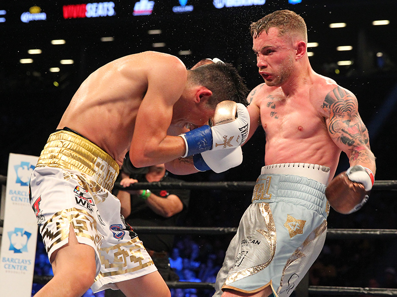 FRAMPTON EDGES SANTA CRUZ IN POTENTIAL FIGHT OF THE YEAR SHOOTOUT TO WIN FEATHERWEIGHT WORLD TITLE AT BARCLAYS CENTER