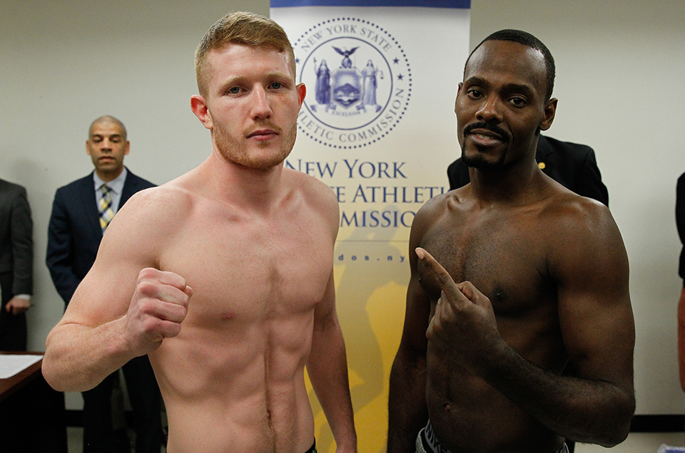 WEIGH-IN RESULTS FOR TOMORROW’S BROADWAY BOXING CARD AT BB KING BLUES CLUB & GRILL, IN TIMES SQUARE, NEW YORK CITY