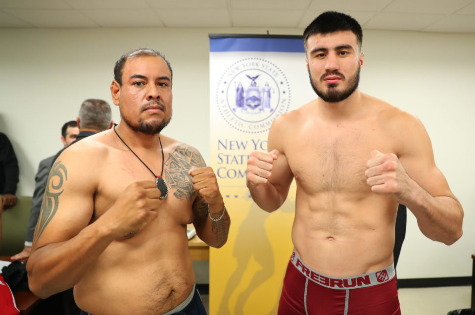 WEIGH-IN RESULTS FOR TOMORROW’S  BROADWAY BOXING CARD  AT KINGS THEATRE  BROOKLYN, NY